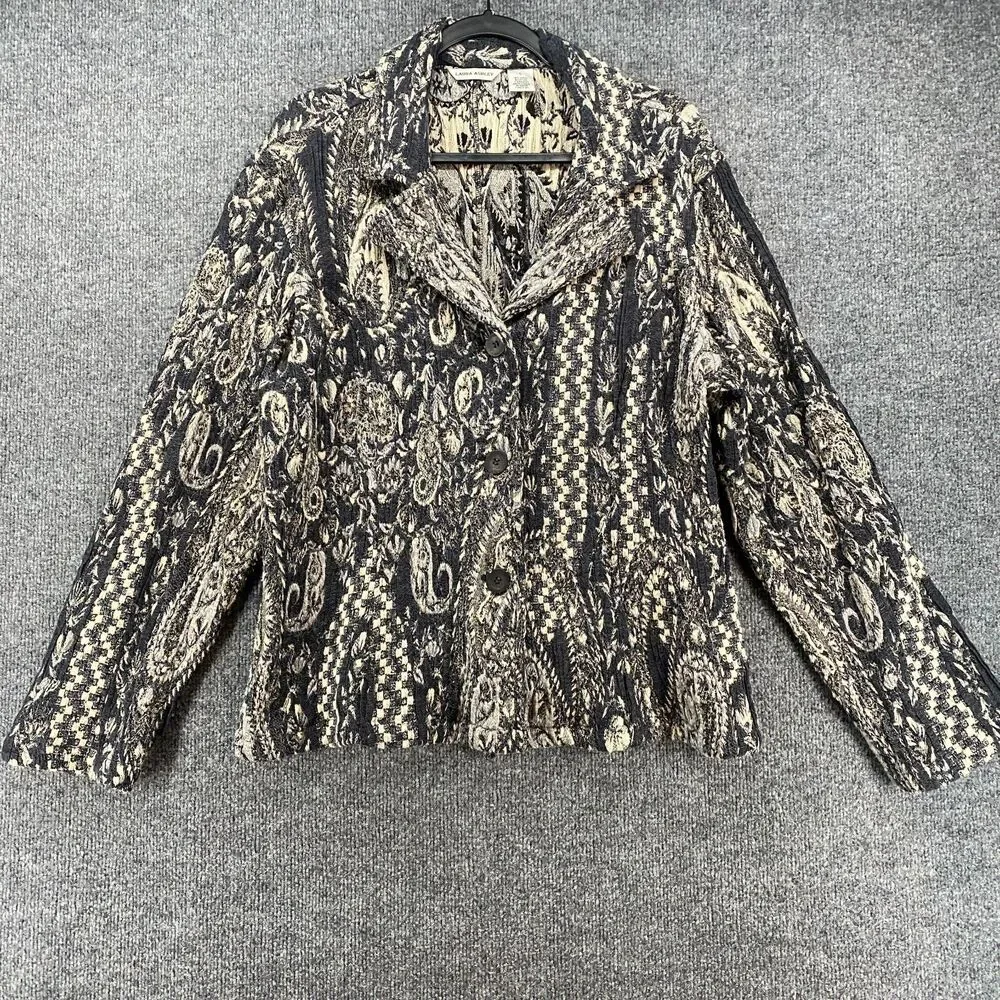 Laura Ashley Wool Cardigan Sweater Womens L Button Up Fairy Grunge Cottagecore